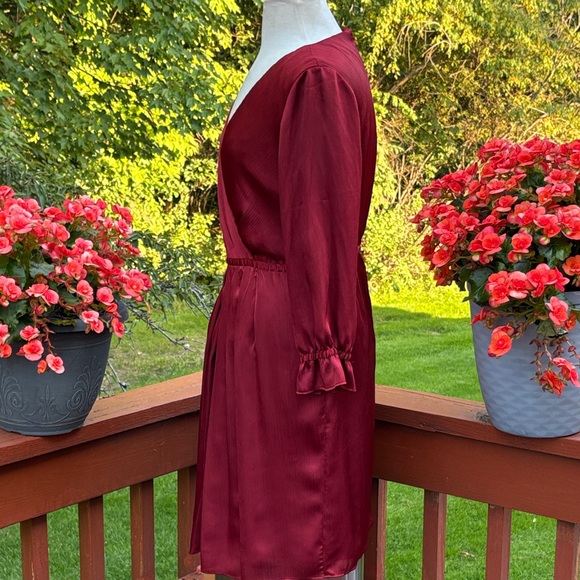 NWOT-Alex Marie Deep Red Long Sleeve Dress - Picture 2 of 13